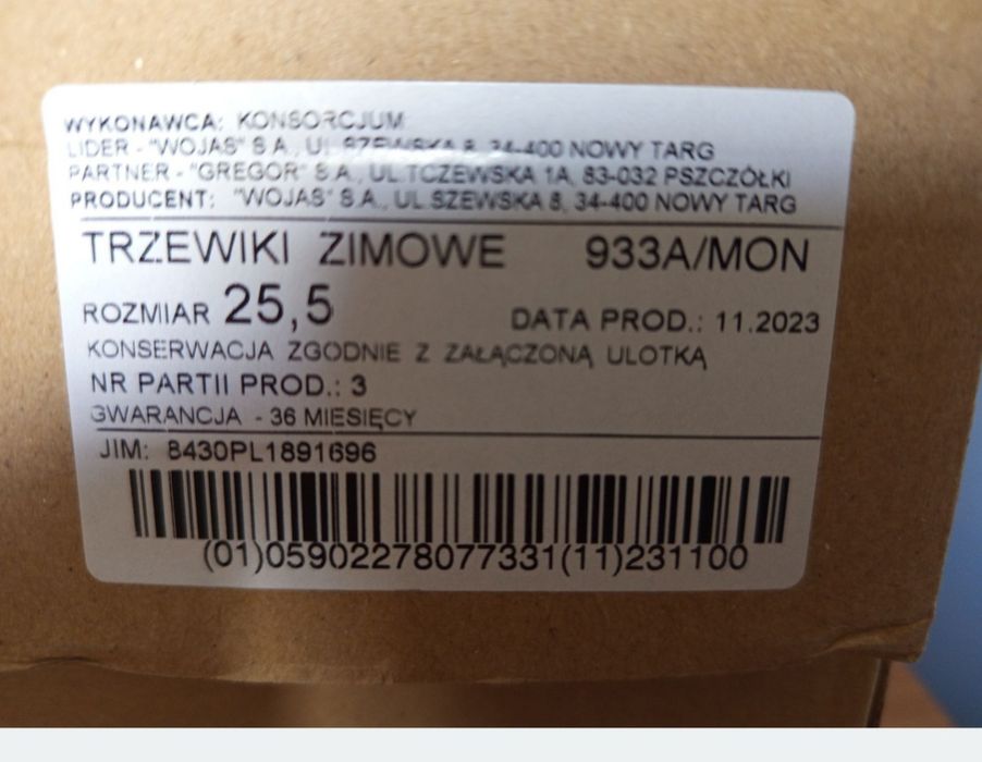 Buty zimowe wojskowe wzór 933a/MON