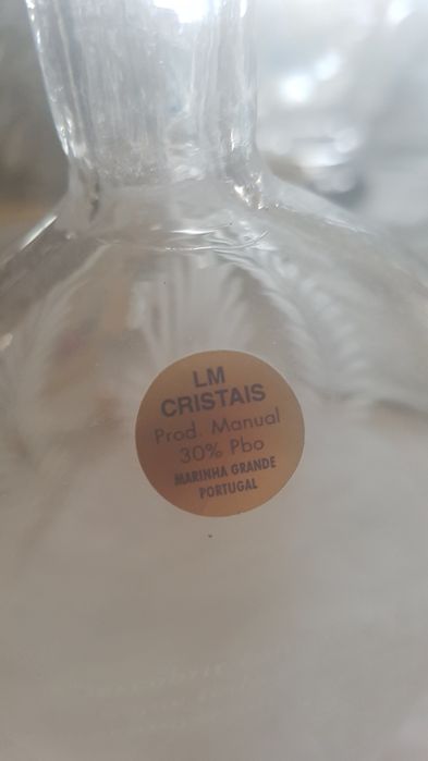 frasco jarro cristal LM CRISTAIS Marinha Grande par jarras jarra prata