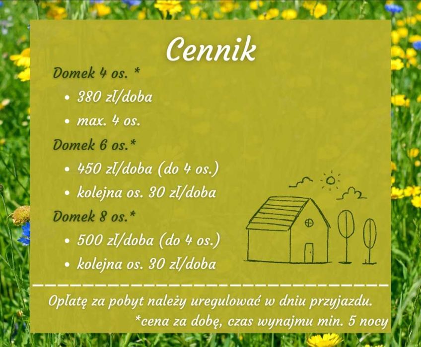 Domek letniskowy nad jeziorem - wynajem