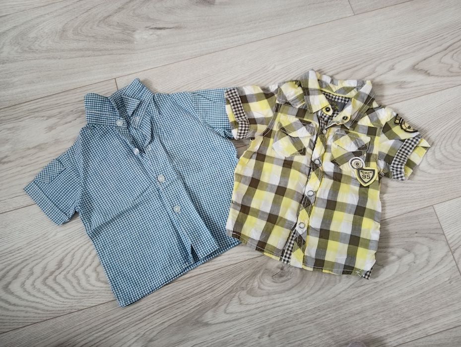 Zestaw koszule 74 dla chłopca Bluzka Koszula 74 z krótkim rękawem