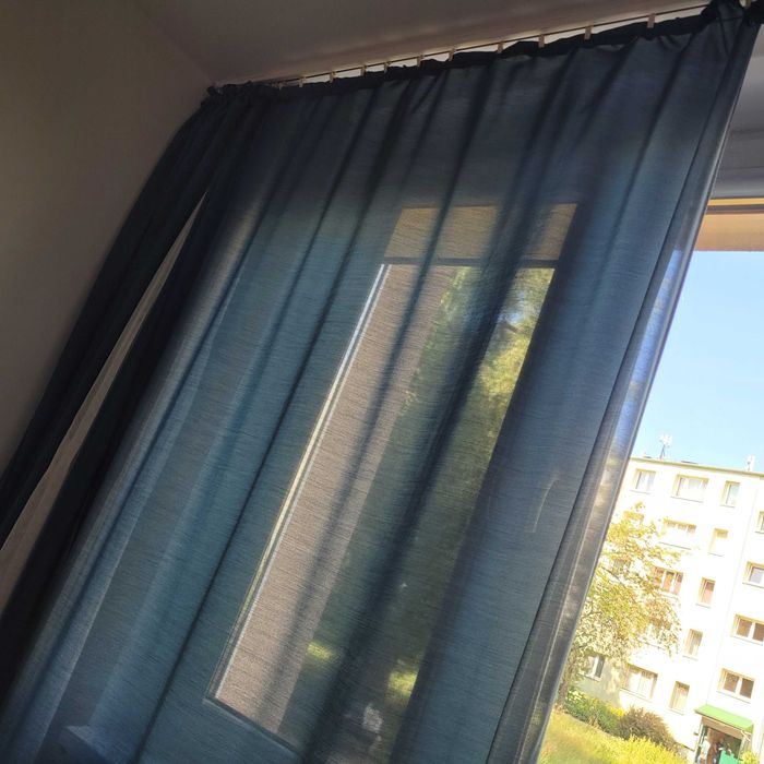 Dwie zasłony butelkowa zieleń