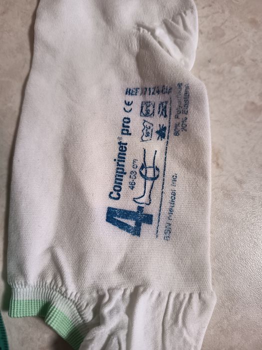 Podkolanówki skarpety kompresyjne uciskowe rozm.4 białe