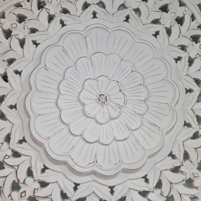 Painel Decorativo Mandala Branca Redonda 90cm By Arcoazul