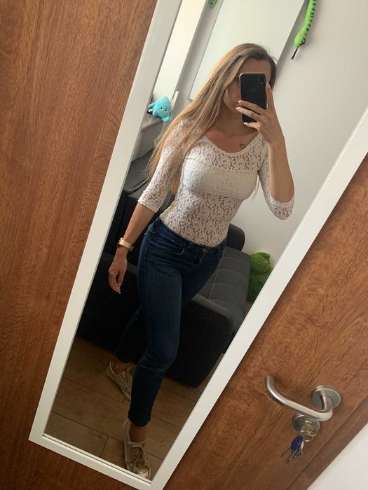 Białe koronkowe body Select - rozmiar S