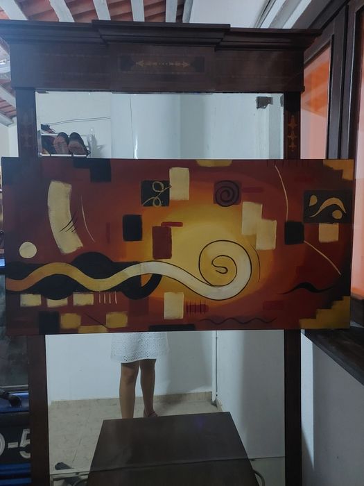 Quadro abstrato cores quentes