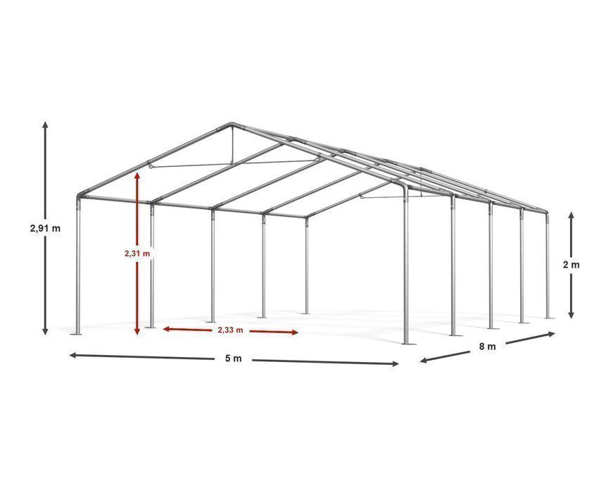 Namiot Imprezowy 5x8x2m Namiot do Ogrodu Namiot Handlowy DAS ISD S