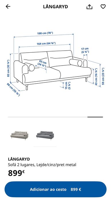Sofá 2 lugares IKEA (semi-novo)