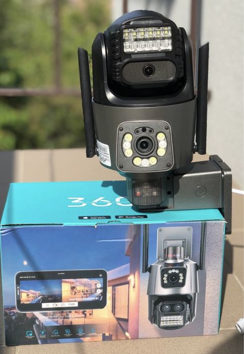 Видеокамера Icsee IP вулична захисна WIFI 10 кратний зум двойная P11