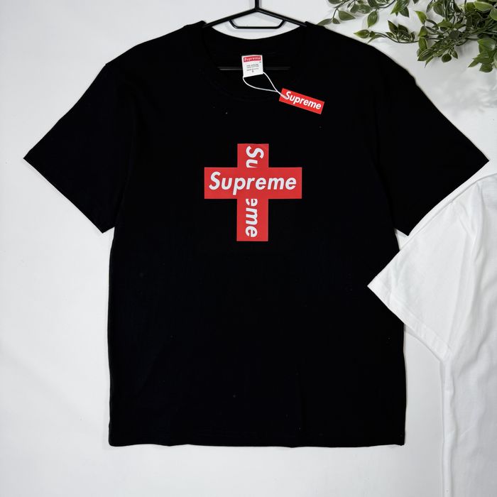 Футболка Supreme Cross Box Logo Tee S-XL тішка супрім суприм хрест лого