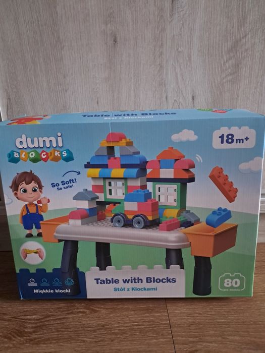 Klocki mieciutkie + stolik