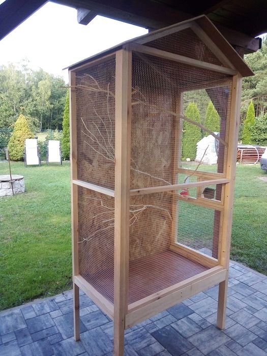 Klatka woliera drewniana dla papug ptaków