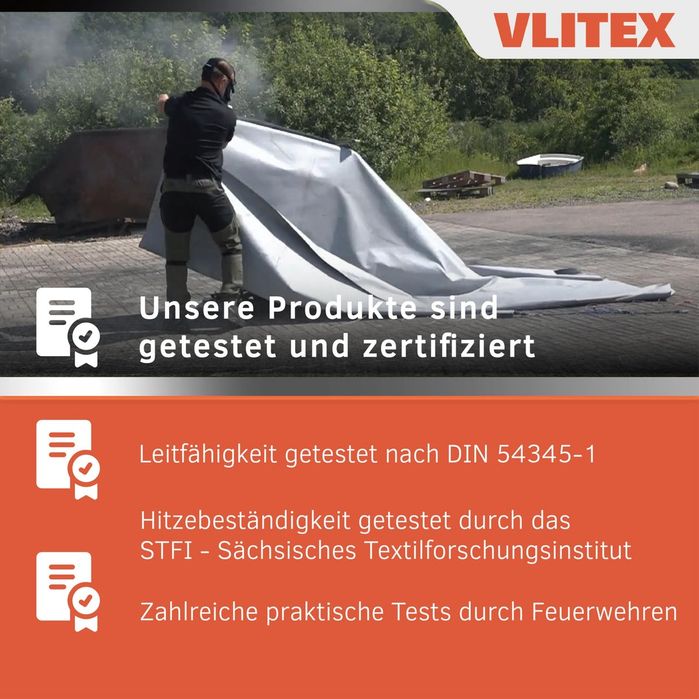 Teto de contenção de incêndio VLITEX 2,5 x 3 m para e-scooters, aspira