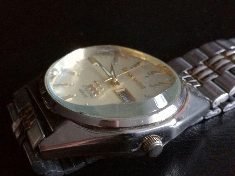 Męski zegarek Timemaster Crystal 3 star - bransoleta,podwójny datownik