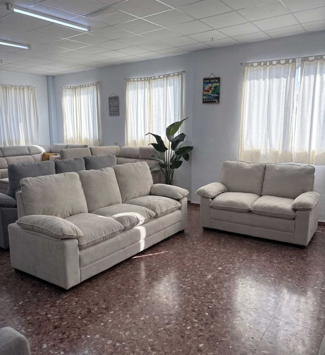 Pack Sofás 3 e 2 Lugares Bege Areia NOVO