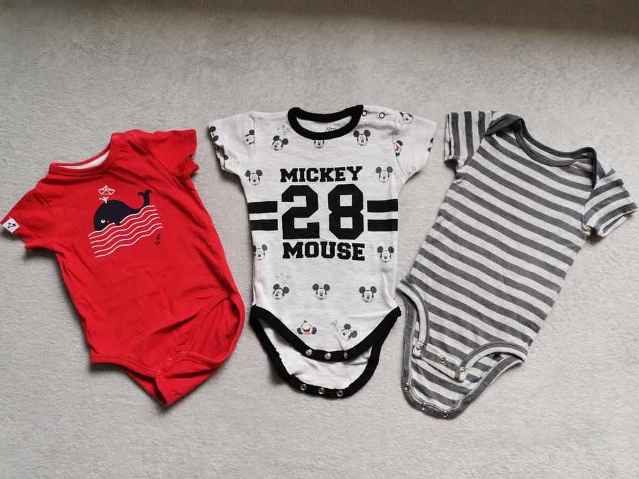 Body krótki rękaw rozmiar 62, 13szt, H&M,Reserved,Disney,Carters,Pepco
