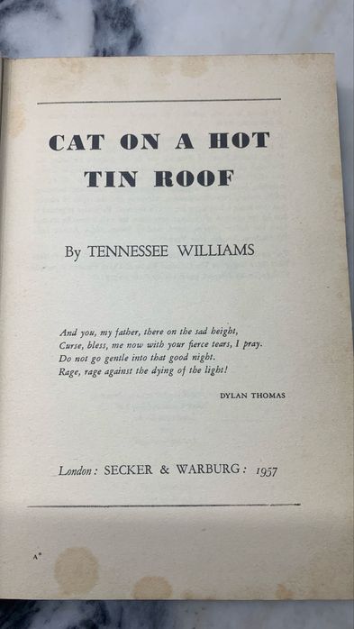 Cat On A Hot Tin Roof - Tennessee williams