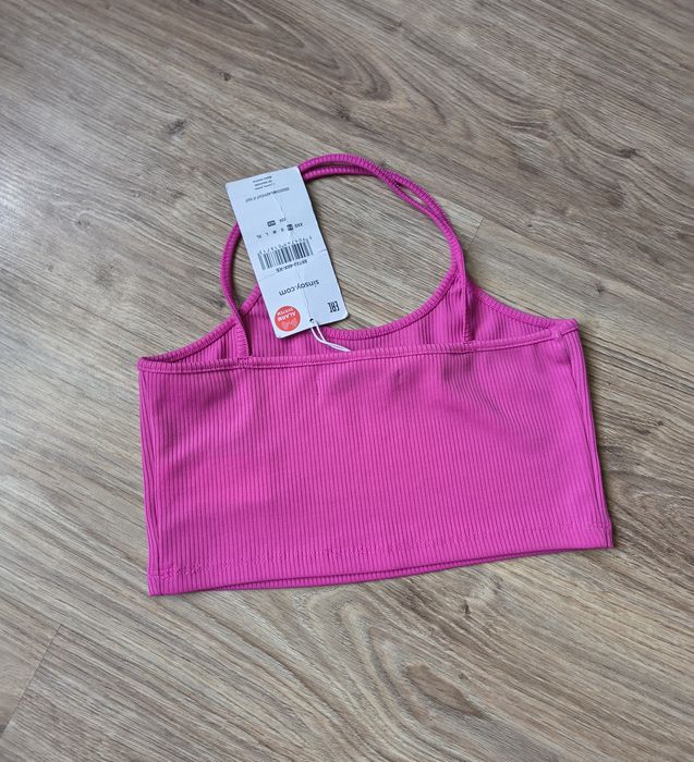 nowy różowy crop top damski