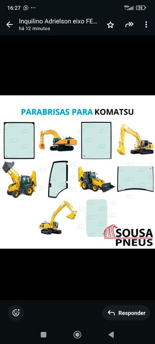 Vidros para maquinas agricolas e industriais