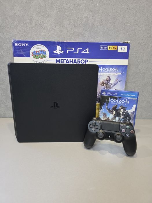 Sony Playstation Ps4 Ps 4 Slim 1024GB HDD 1TB 12 Місяців Гарантія Магазин 3 Ревізія CUH2208B + У Подарунок Ліцензійний Диск з Грою Horizon Zero Dawn