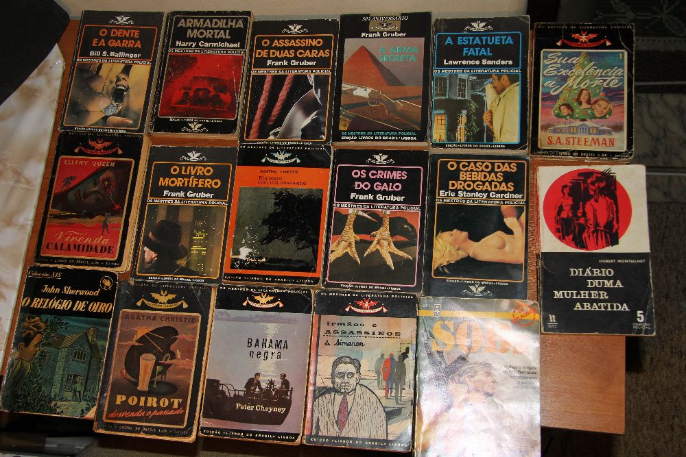 Mais de 30 livros policiais em Português com mais de 50 anos