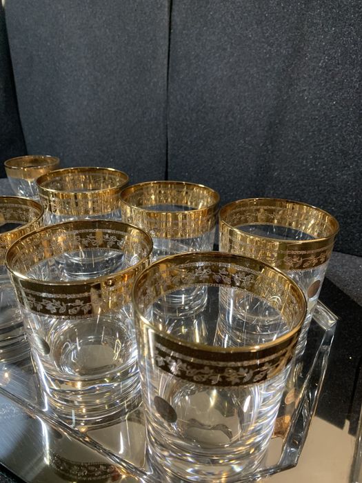 Serviço de Whisky e Licor em Cristal de Chumbo 24% e Ouro (CONJUNTO IMACULADO)