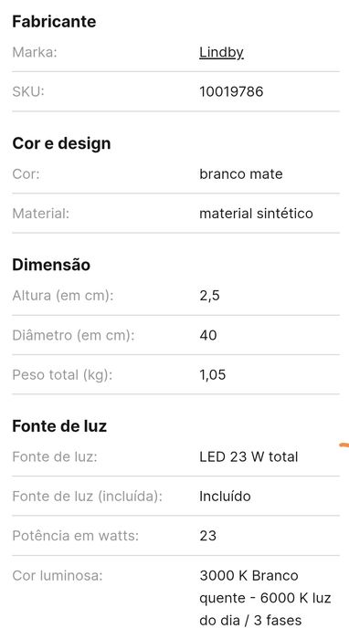 Candeeiro de teto de led redondo