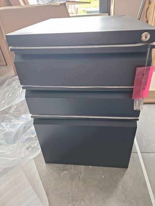 Yitahome armario szafka pod biurko metalowa z kluczykiem 3 szuflady