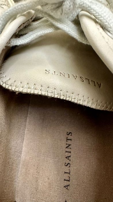 AllSaints кеди кросівки білі бежеві сірі шкіряні натуральна шкіра кеды кожаные замшевые кожа белые серые бежевые оригинал 24 см