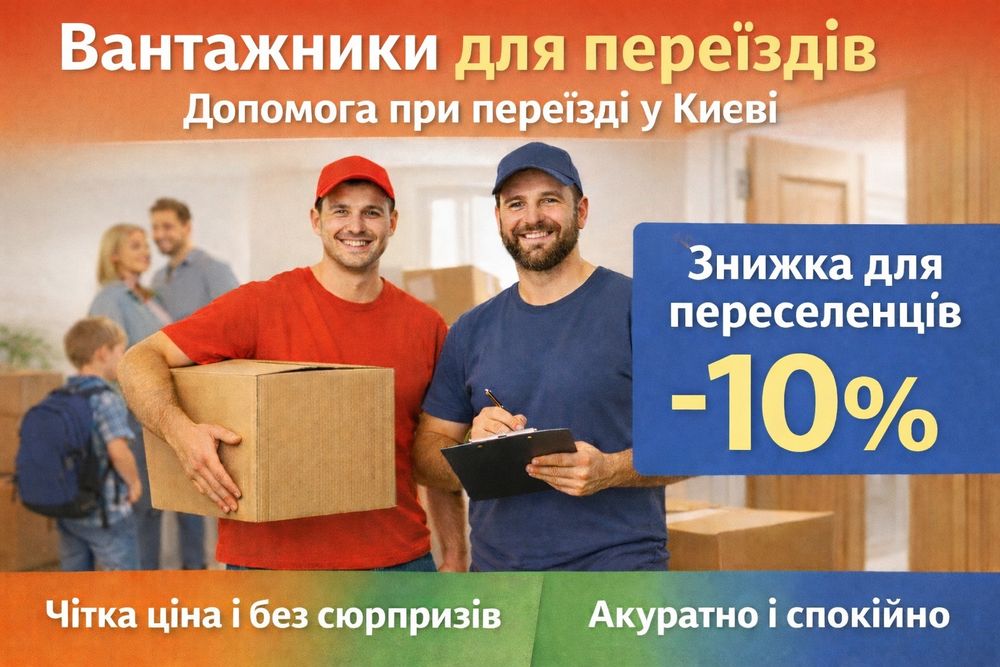 Вантажники для переїздів в місті Київ