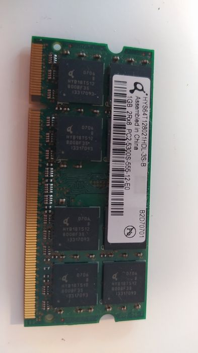 Memória para portátil 1gb 2Rx8 PC2-5300S-555-12-EO