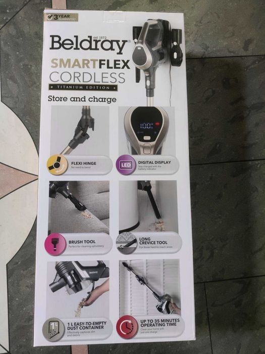 Beldray Titanium Smartflex odkurzacz bezprzewodowy ruchomy zawias LED
