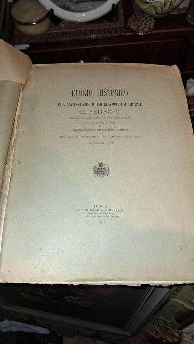 Elogio histórico D Pedro II 1893 Alfredo Cunha imperador Brasil