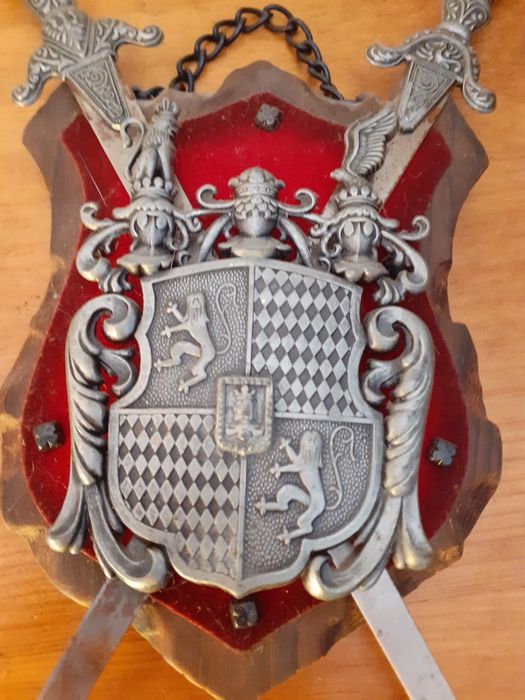 2 Quadro Brasão abre Cartas medieval antigos decoração