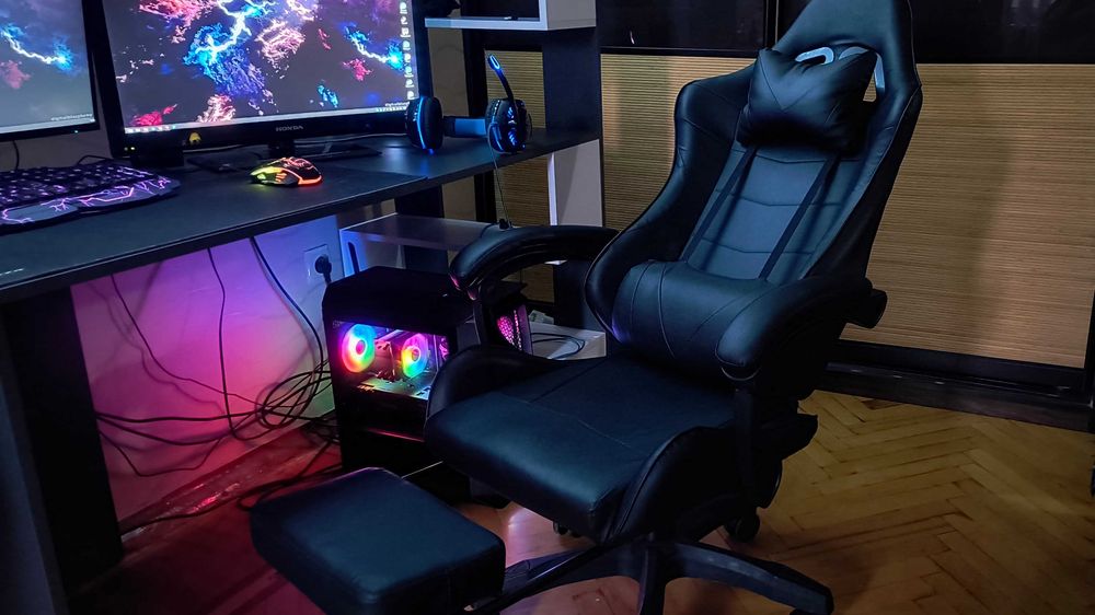 ПОЛНЫЙ ИГРОВОЙ НАБОР! ПК + 2 монитора + RGB периферия + кресло + стол