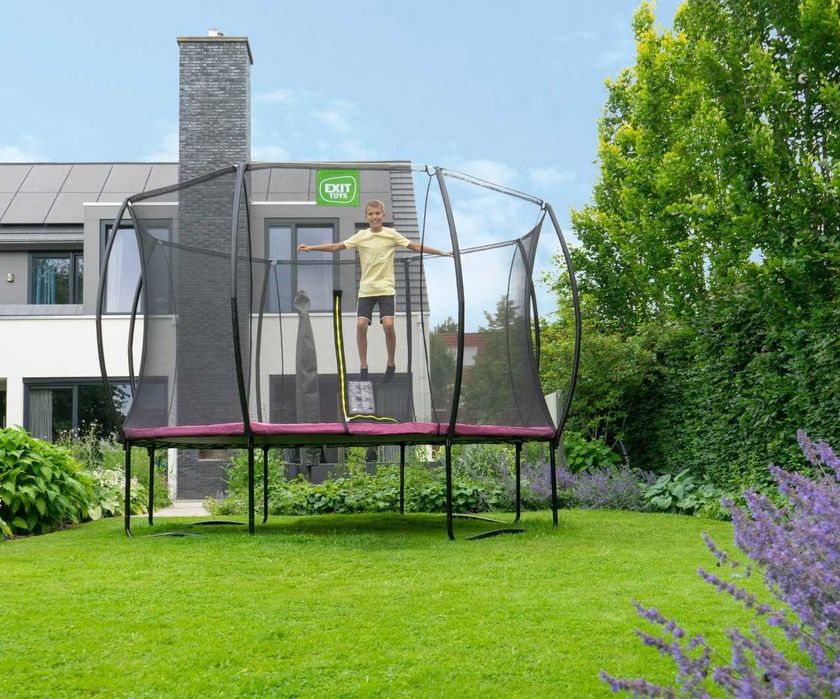 Розпродаж! Батут EXIT Silhouette 244 чорний, рожевий. Нідерланди