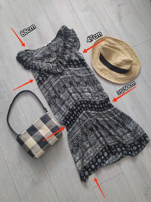 Tunika mgiełka/ prześwitująca sukienka S