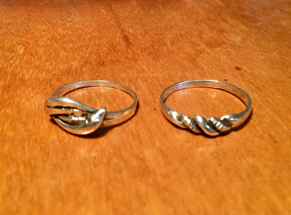 2 ANÉIS de PRATA - diâmetro interno 20 mm - contraste Águia 835