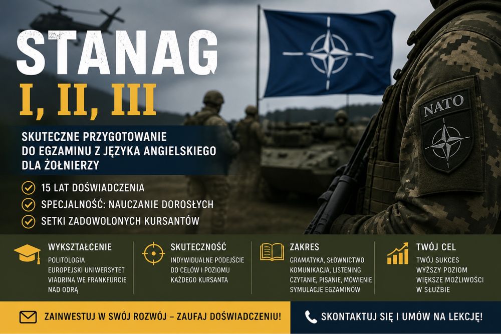 Koreprtycje z języka angielskiego dla żołnierzy Gorzów