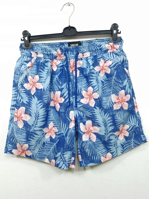 Spodenki szorty wzór kwiaty plażowe nad wodę Sandstone S