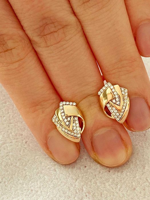 Позолоченные Серьги "Космос" (Разные Модели), Сережки. Позолота