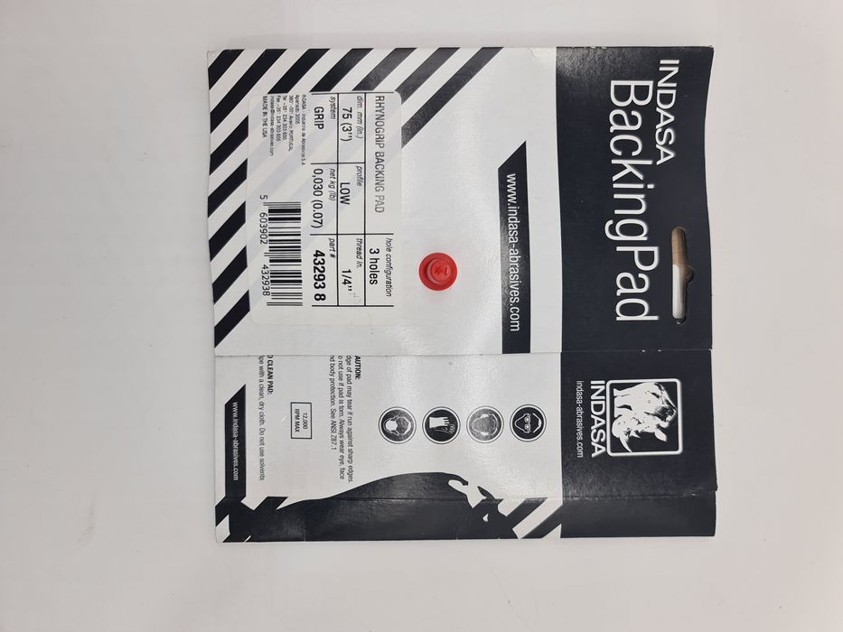 INDASA Rhynogrip backing pad de 75mm, baixo perfil - novo