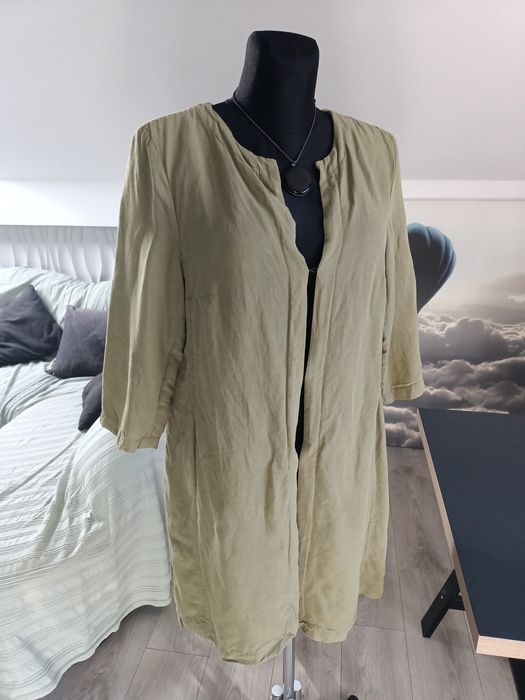 Kardigan len narzutka Boho Hippie folk