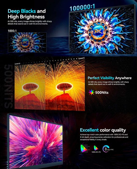 Портативний монітор UPERFECT UColor O2 16'' 3K OLED 120Hz USB-C