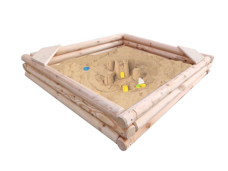 Piaskownica drewniana z bali toczonych TRWAŁA I SOLIDNA DOWOLNY WYMIAR