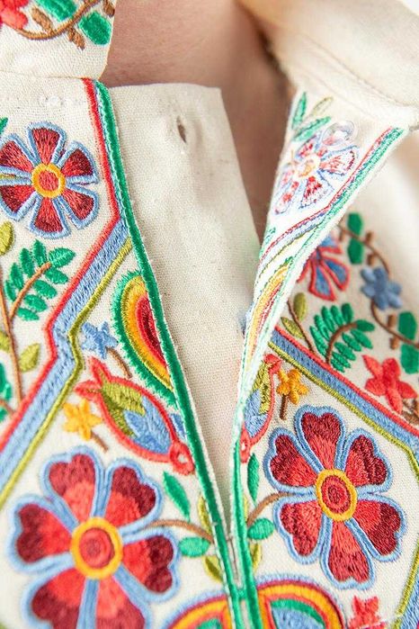 Чоловіча вишиванка українська натуральна сорочка з довгим рукавом