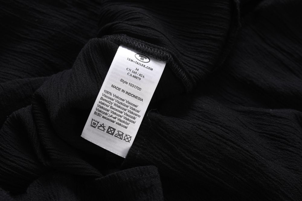 TOM TAILOR letnia czarna sukienka maxi wiskoza 34