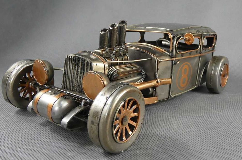 Metalowy model pojazd HOT ROD wyścigowy auto 30,5 cm