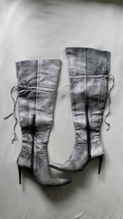 Kozaki skóra szare 40
