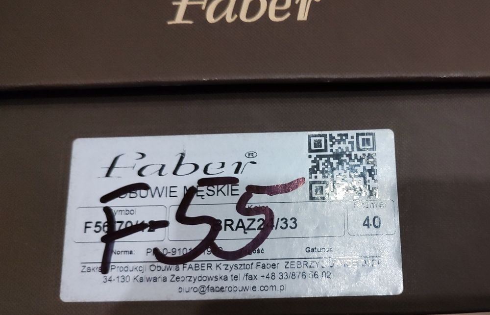 Faber, Brozowe półbuty skórzane, rozmiar 40