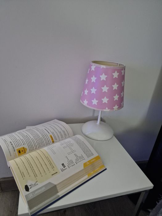 Lampka nocna dla dziewczynki STOJĄCA solidna NOWA różowa gwiazdki